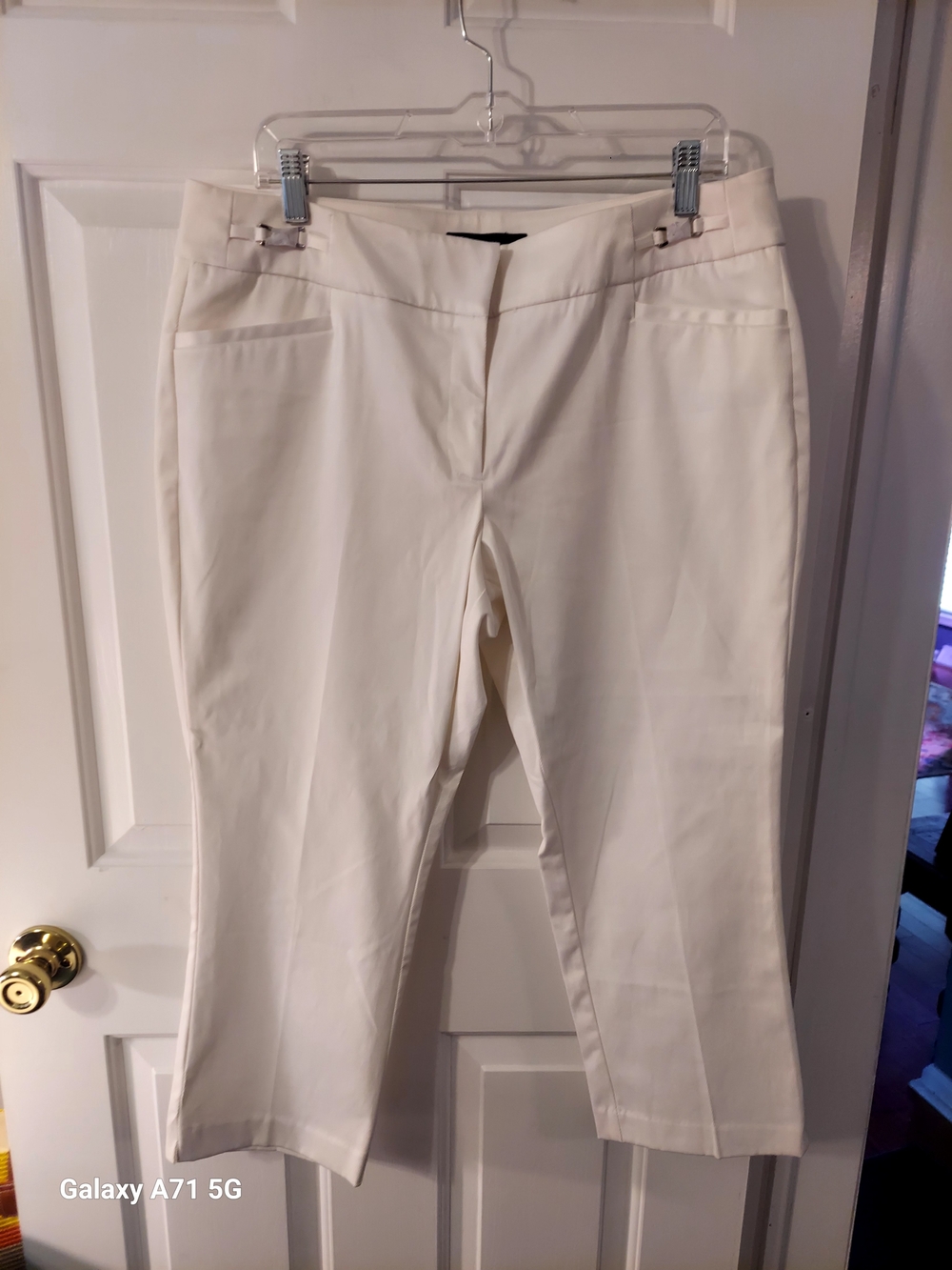 Women's 7th Avenue Brand White Crop Dress Pants Size 14, NWOT